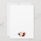 Einladung der Burgundy Floral Gold Bridal Dusche (Rückseite)