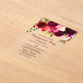 Einladung der burgundy Red Floral Boho Engagement (Ablage )