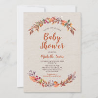 Einladung der Burlap Floral Fall Boy Baby Dusche