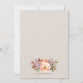 Einladung der Burlap Floral Fall Girl Babydusche (Rückseite)