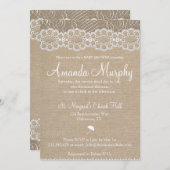 Einladung der Burlap- und Vintag Lace Baby Dusche (Vorne/Hinten)