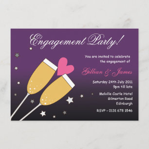 Einladung der "Champagne Toast Engagement Party" 2