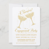 Einladung der Champagner Cheer Engagement Party (Vorderseite)