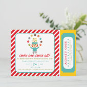 EINLADUNG DER CIRCUS CARNIVAL BIRTHDAY (Stehend Vorderseite)