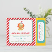 EINLADUNG DER CIRCUS CARNIVAL BIRTHDAY (Stehend Vorderseite)