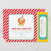 EINLADUNG DER CIRCUS CARNIVAL BIRTHDAY (Vorne/Hinten)