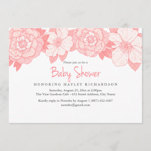 Einladung der Coral Blooming Baby Shower