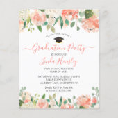 Einladung der Coral Floral Graduation Party (Vorderseite)