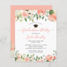 Einladung der Coral Floral Graduation Party