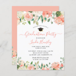 Einladung der Coral Floral Graduation Party