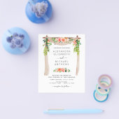 Einladung der Coral Peach Floral Arch Hochzeit Flyer (Einzeln)