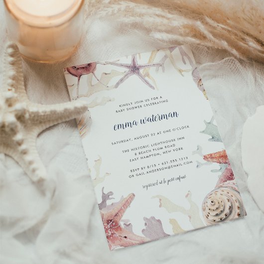 Einladung der Coral Reef Baby Dusche