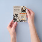 Einladung der Creepy Kürbislaterne Halloween Gedic Flyer (Gruppe)