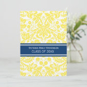 Einladung der Custom Graduation Party Yellow Blue (Stehend Vorderseite)