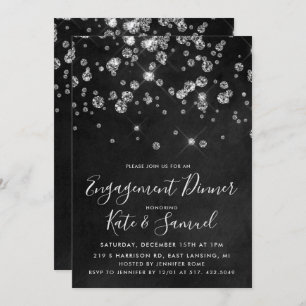Einladung der Diamant Chalkboard-Engagement-Partei