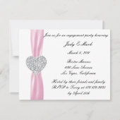 Einladung der Diamond Heart Pink Engagement Party (Vorderseite)