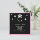 Einladung der Diamond Ring Engagement Party - rosa (Stehend Vorderseite)