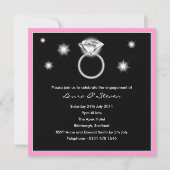 Einladung der Diamond Ring Engagement Party - rosa (Vorderseite)