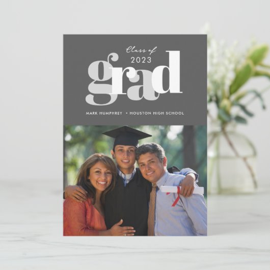 Einladung der Digital Graduation Party des moderne (Stehend Vorderseite)