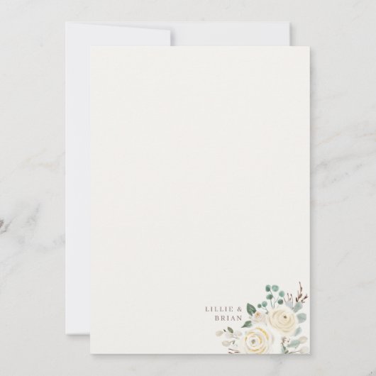 Einladung der Dreamy White Floral Engagement Party (Rückseite)