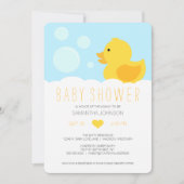 Einladung der Ducky Babydusche aus gelbem Gummi (Vorderseite)