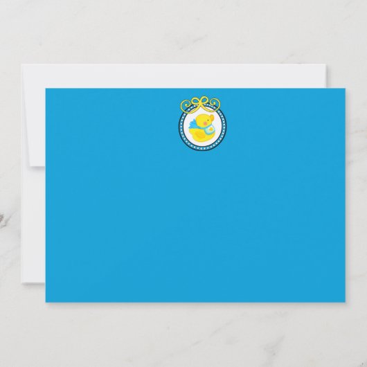 Einladung der Ducky Babydusche aus gelbem Gummi (Rückseite)