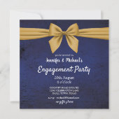 Einladung der dunkelblauen und goldenen Partnerin (Vorderseite)