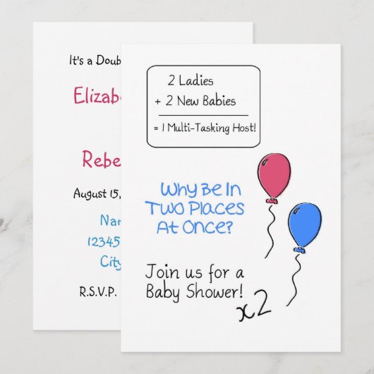 Einladung der Dusche, Balloons (Vorne/Hinten)