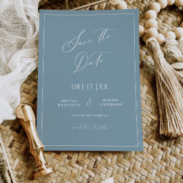 Einladung der Dusty Blue Hütte Save the Date Card