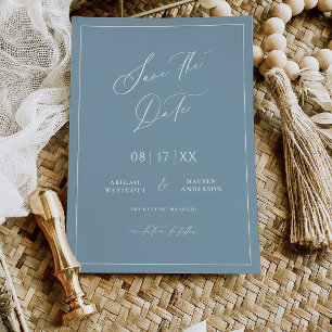 Einladung der Dusty Blue Hütte Save the Date Card