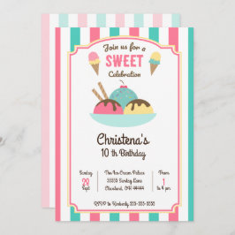 Einladung der Eiscreme Sundae Social Birthday Part