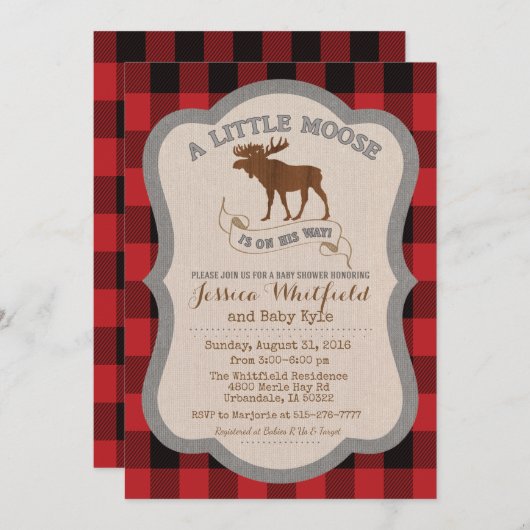 Einladung der Elche Kinderdusche (Vorne/Hinten)