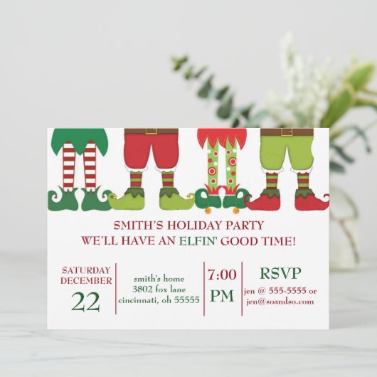 Einladung der Elfin-Feiertage (Stehend Vorderseite)