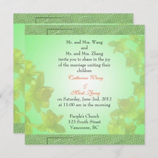 Einladung der Eltern von Braut und Bräutigam (Vorne/Hinten)