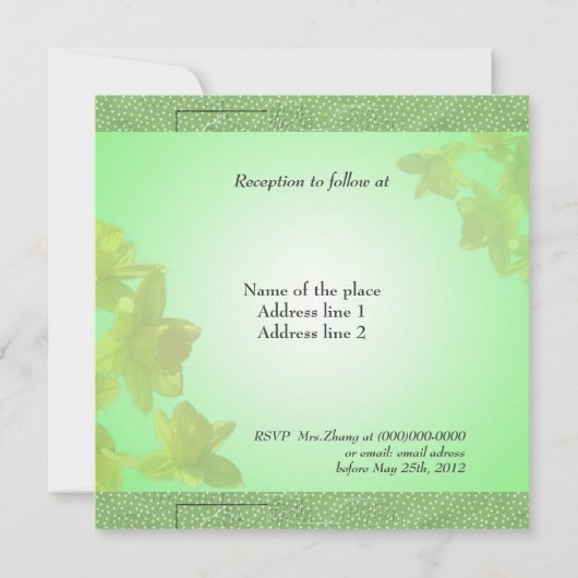 Einladung der Eltern von Braut und Bräutigam (Rückseite)