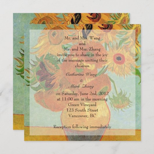 Einladung der Eltern von Braut und Bräutigam (Vorne/Hinten)