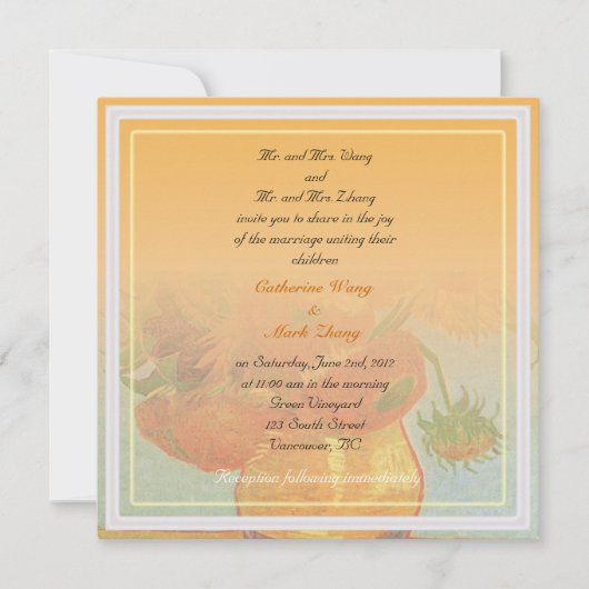 Einladung der Eltern von Braut und Bräutigam (Vorderseite)