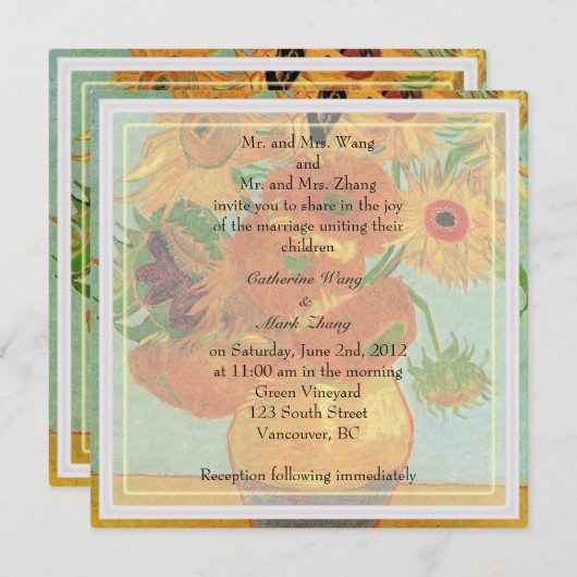 Einladung der Eltern von Braut und Bräutigam (Vorne/Hinten)