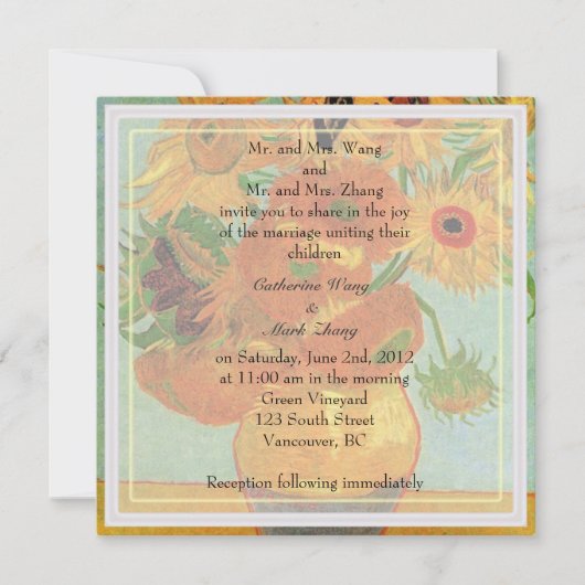 Einladung der Eltern von Braut und Bräutigam (Vorderseite)