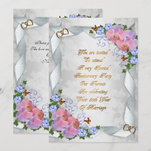 Einladung der Eltern zum 50. Jahrestag (Vorne/Hinten)