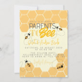 Einladung der Eltern zur Honey Comb Bee Baby Duwer (Vorderseite)