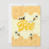 Einladung der Eltern zur Honey Comb Bee Baby Duwer (Rückseite)