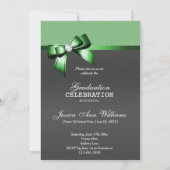 Einladung der Emerald Green & Black Graduation Par (Rückseite)