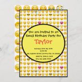 Einladung der Emoji Geburtstagspartei (Vorne/Hinten)