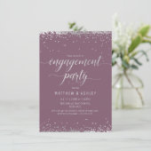 Einladung der Engagement-Partei, elegantes Silber, (Stehend Vorderseite)