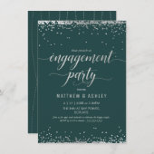 Einladung der engagierten Partei, elegantes Silber (Vorne/Hinten)