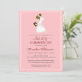 Einladung der ersten Kommune Brünett Girl Pink (Stehend Vorderseite)