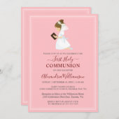 Einladung der ersten Kommune Brünett Girl Pink (Vorne/Hinten)