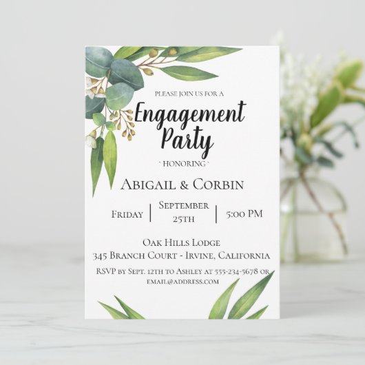 Einladung der Eucalyptus Foliage (Stehend Vorderseite)