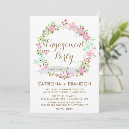 Einladung der farbenfrohen Blumenfreunde (Stehend Vorderseite)